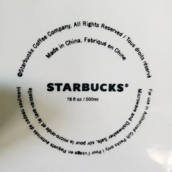 Starbucks 18oz Off-White Large Red Curly'Cue Spinner Design Coffee  Mug. - Picture 6 of 8
